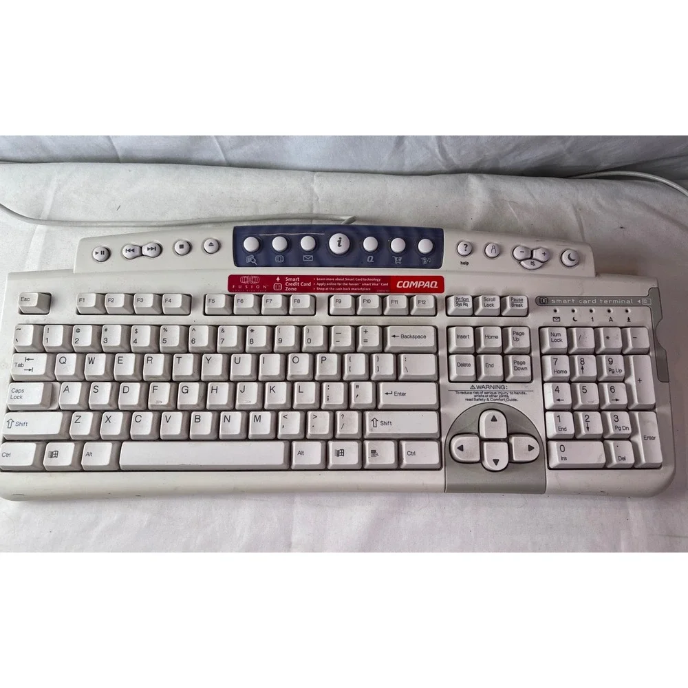Compaq KUS0060 Multimedia Keyboard with Smart Card Terminal PS2 Vintage Beige